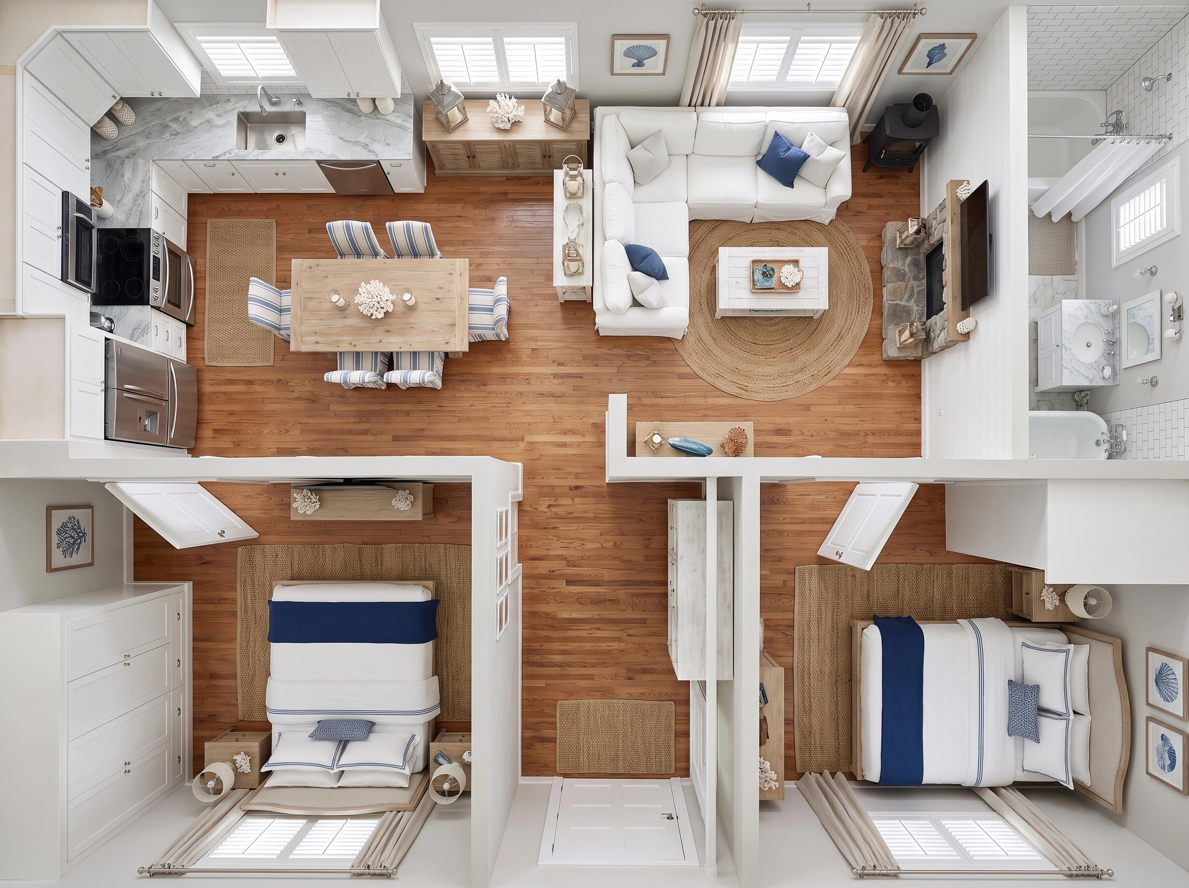 Coastal / Hamptons Sala de Estar design — interior photo by GenRoom AI