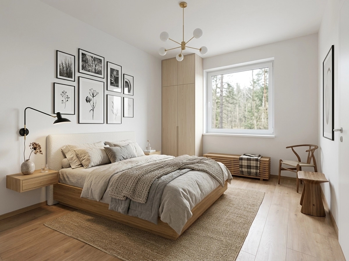 Scandinavian Bedroom design — interior photo by GenRoom AI