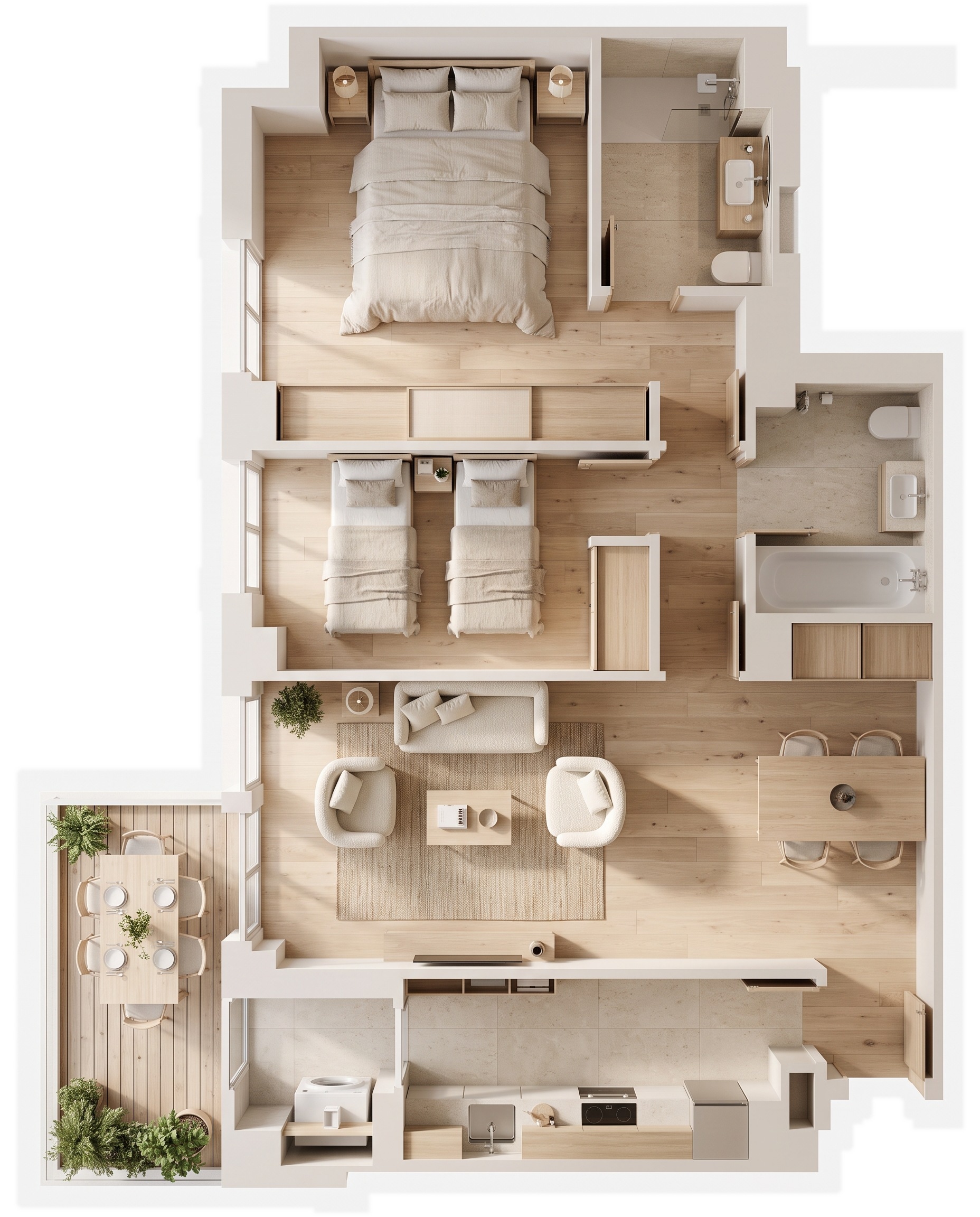 Interior design in Japandi style — Living Room by GenRoom AI