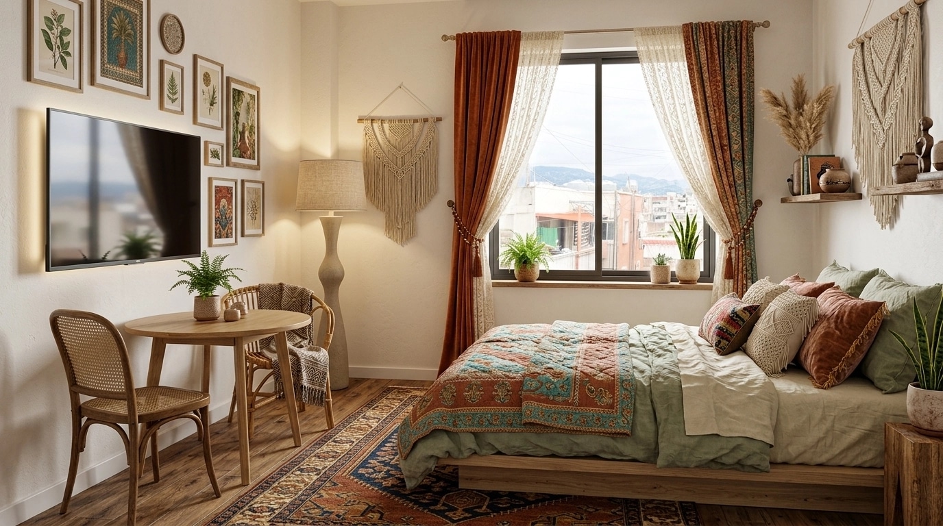 Bohemian Bedroom design — interior photo by GenRoom AI