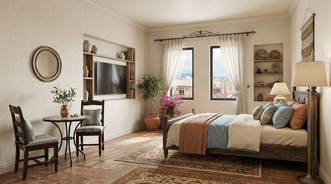 Interior design in Mediterranean style — Bedroom by GenRoom AI