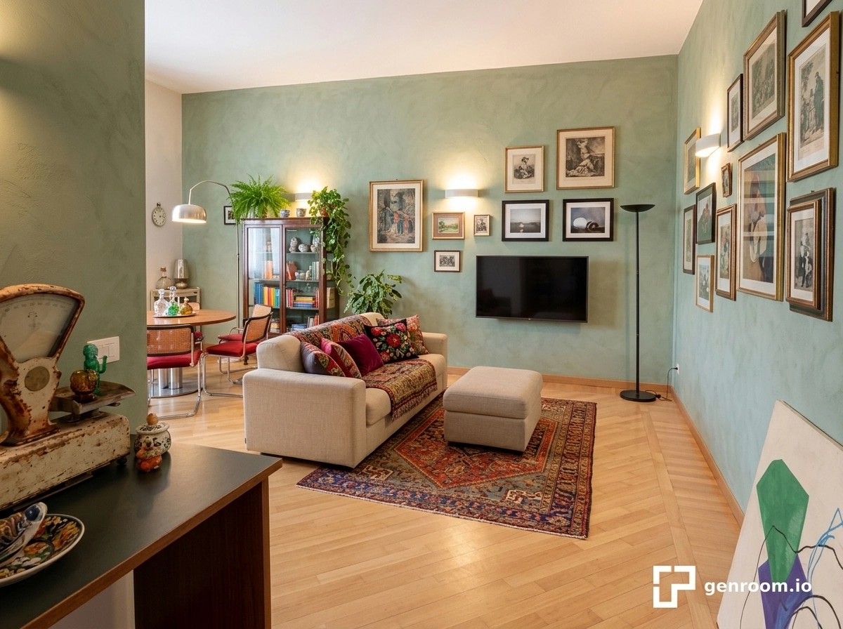 Interior design in Eclectic style — Living Room by GenRoom AI