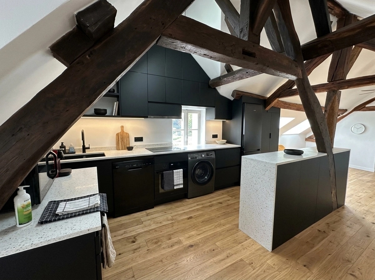 Kitchen interior in Scandinavian style — photo by GenRoom AI