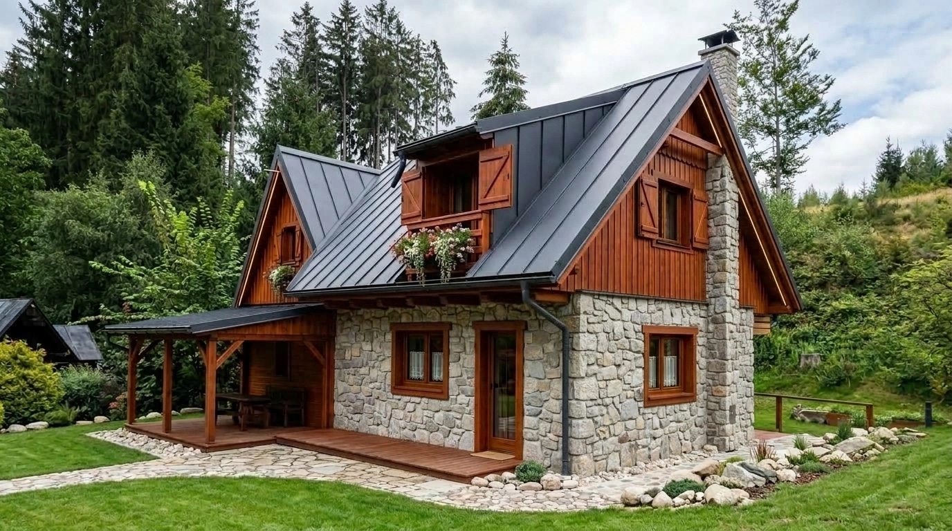 Facade design in Chalet Facade style — photo by GenRoom AI