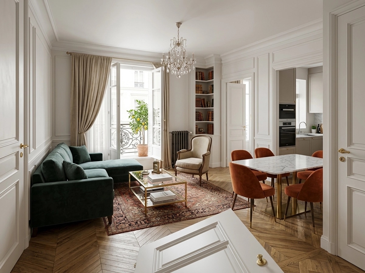 Interior design in French Parisian style — Living Room by GenRoom AI