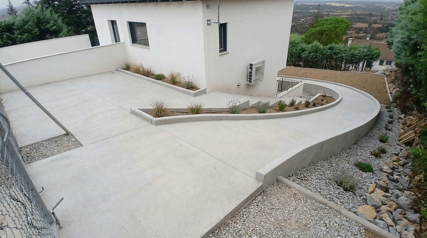 Design del paesaggio in stile Contemporary Yard — Giardino di GenRoom AI