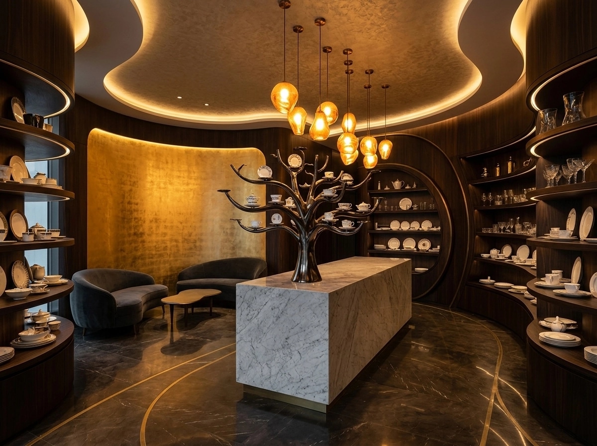 Interior design in Art Deco style — showroom by GenRoom AI