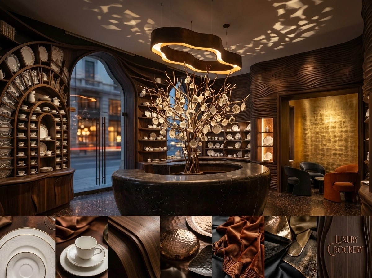 Design d'interni in stile Maximalist — showroom di GenRoom AI