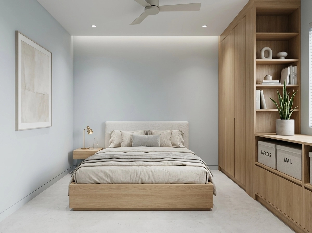 Minimalism Bedroom design — interior photo by GenRoom AI