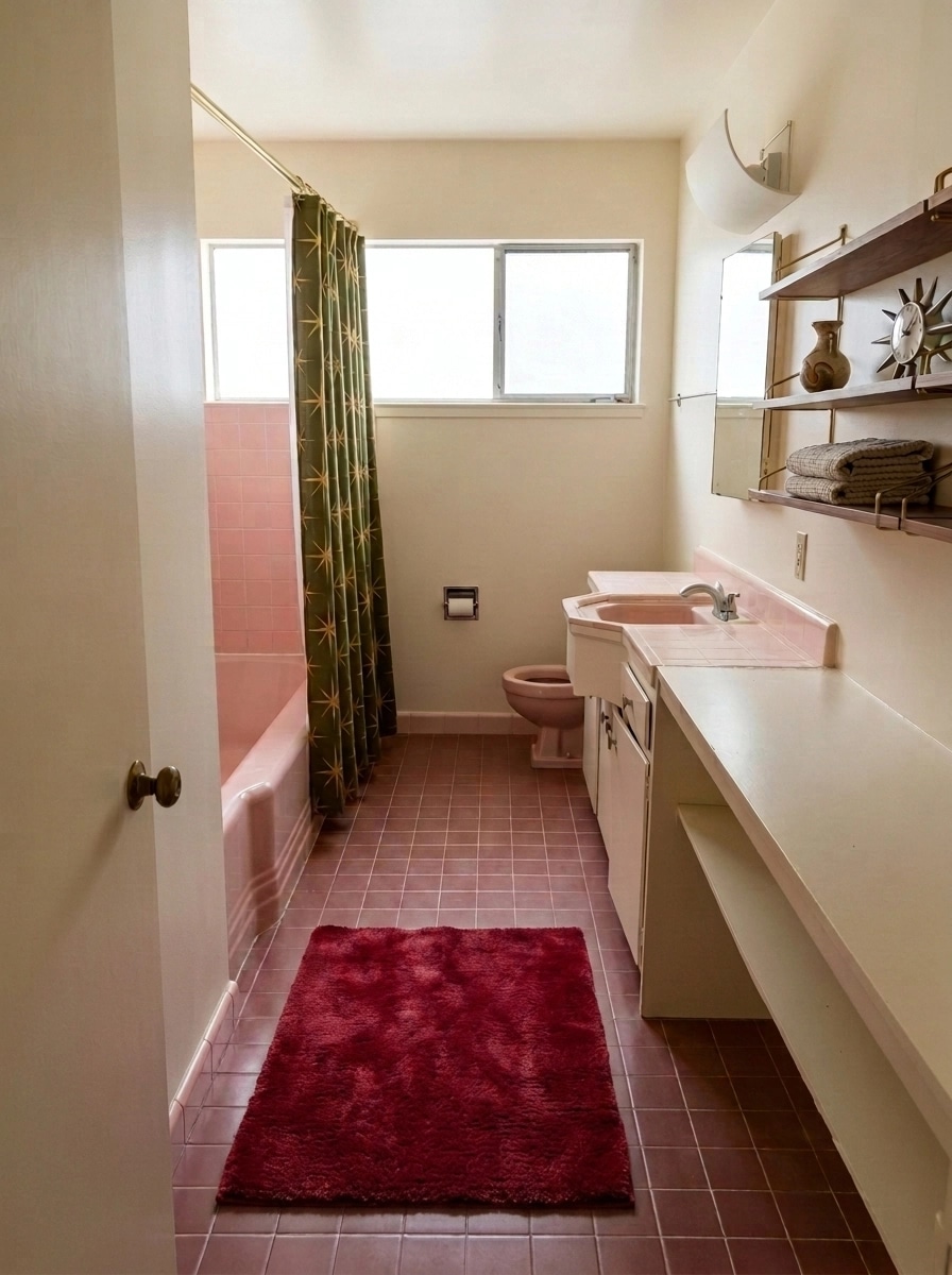 Interior design in Mid-Century Modern style — Bathroom by GenRoom AI