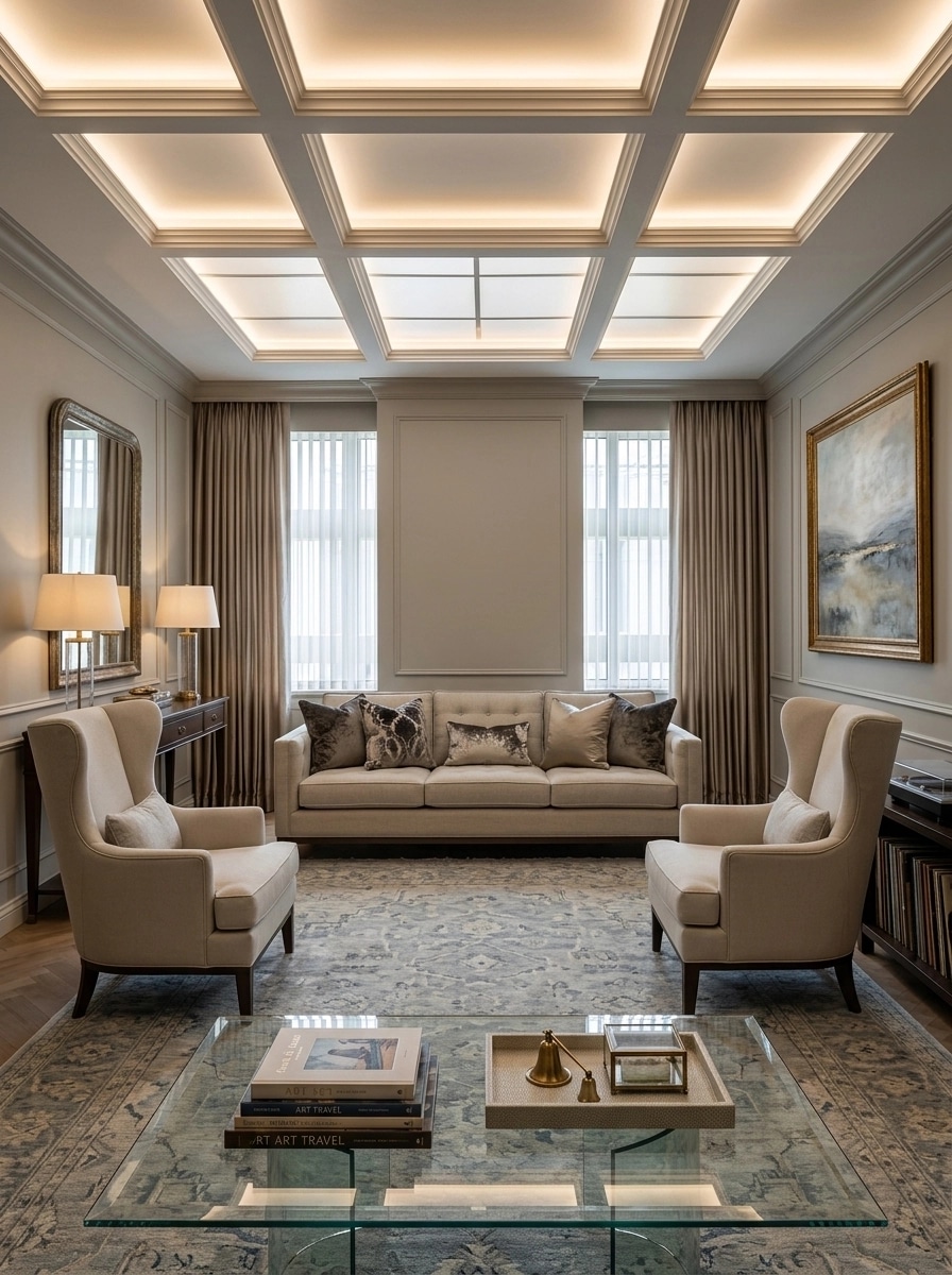 Transitional Living Room design — interior photo by GenRoom AI