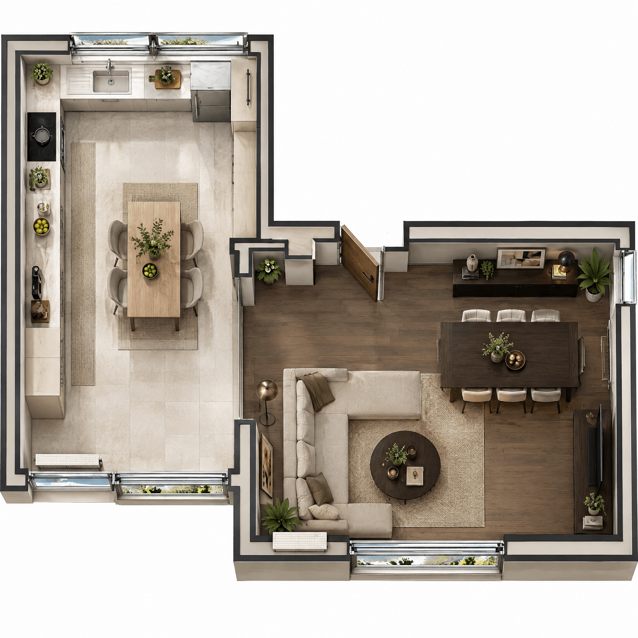 Interior design in Contemporary style — Living Room by GenRoom AI