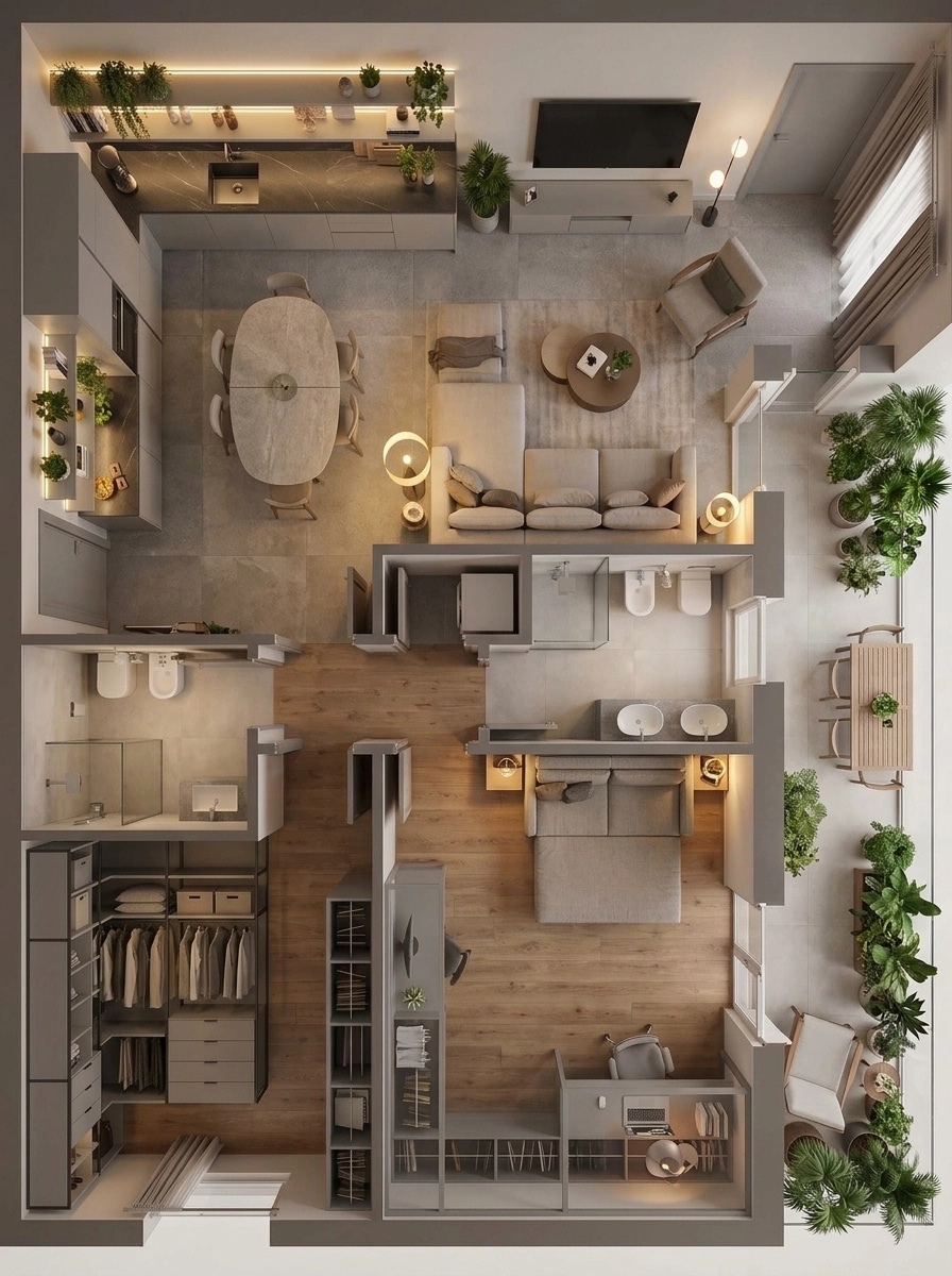 Interior design in Contemporary style — Living Room by GenRoom AI