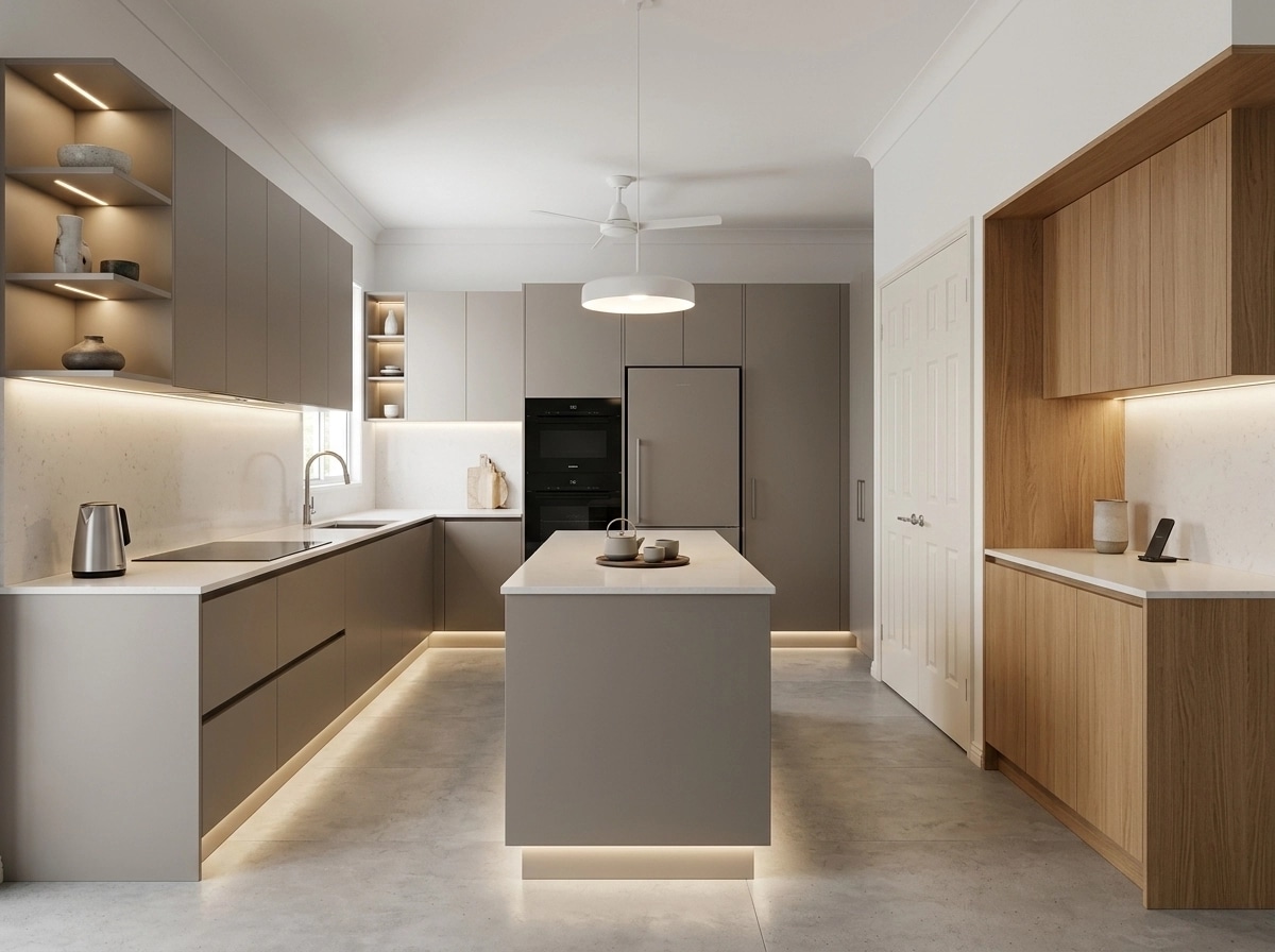 Minimalism Kitchen design — interior photo by GenRoom AI