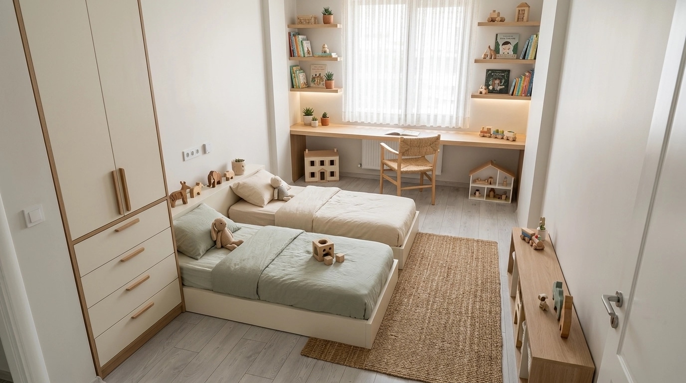 Japandi Kids Room design — interior photo by GenRoom AI