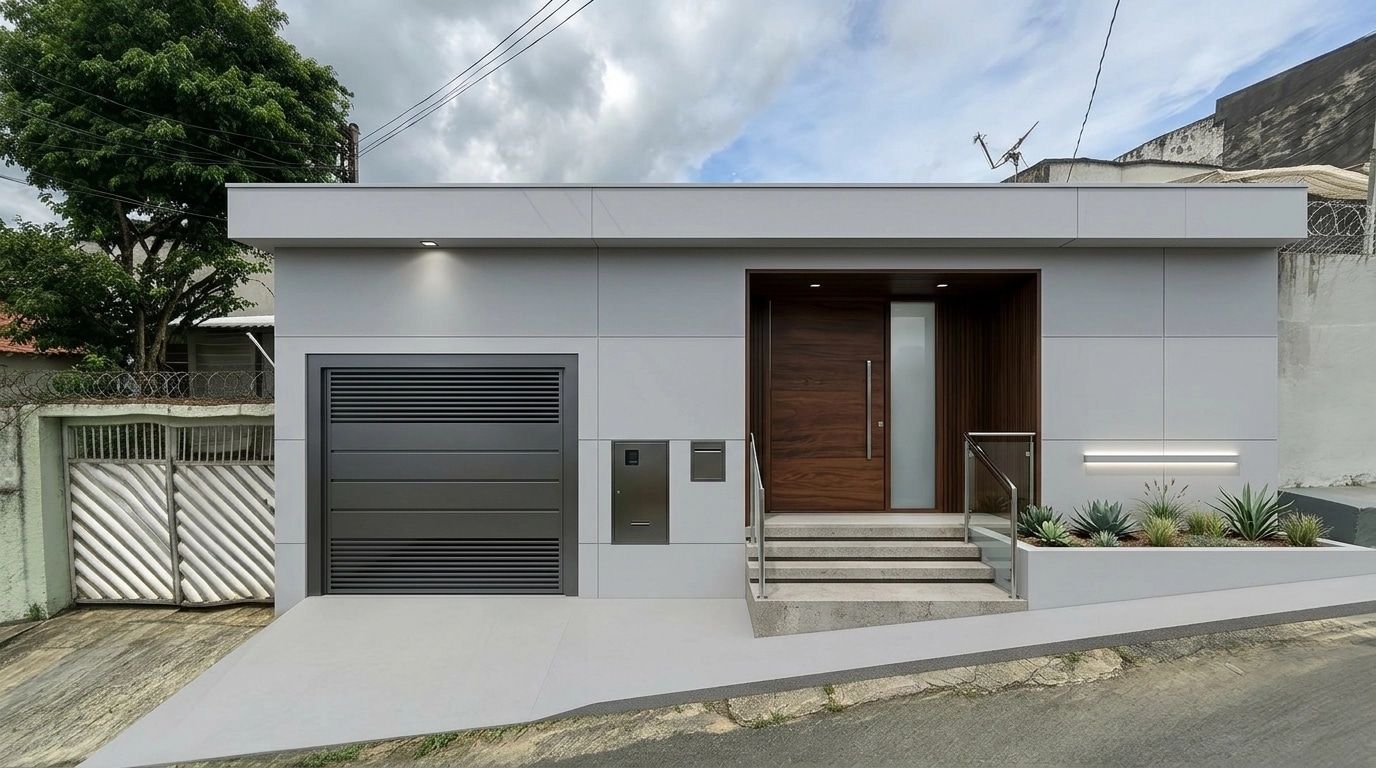 Facade design in Minimalist Facade style — photo by GenRoom AI