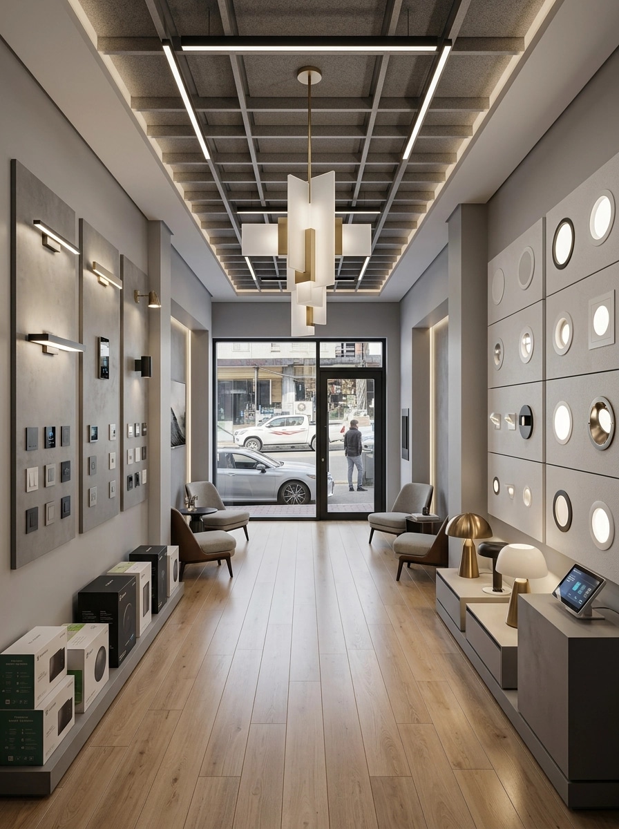 Interior design in Minimalism style — showroom by GenRoom AI