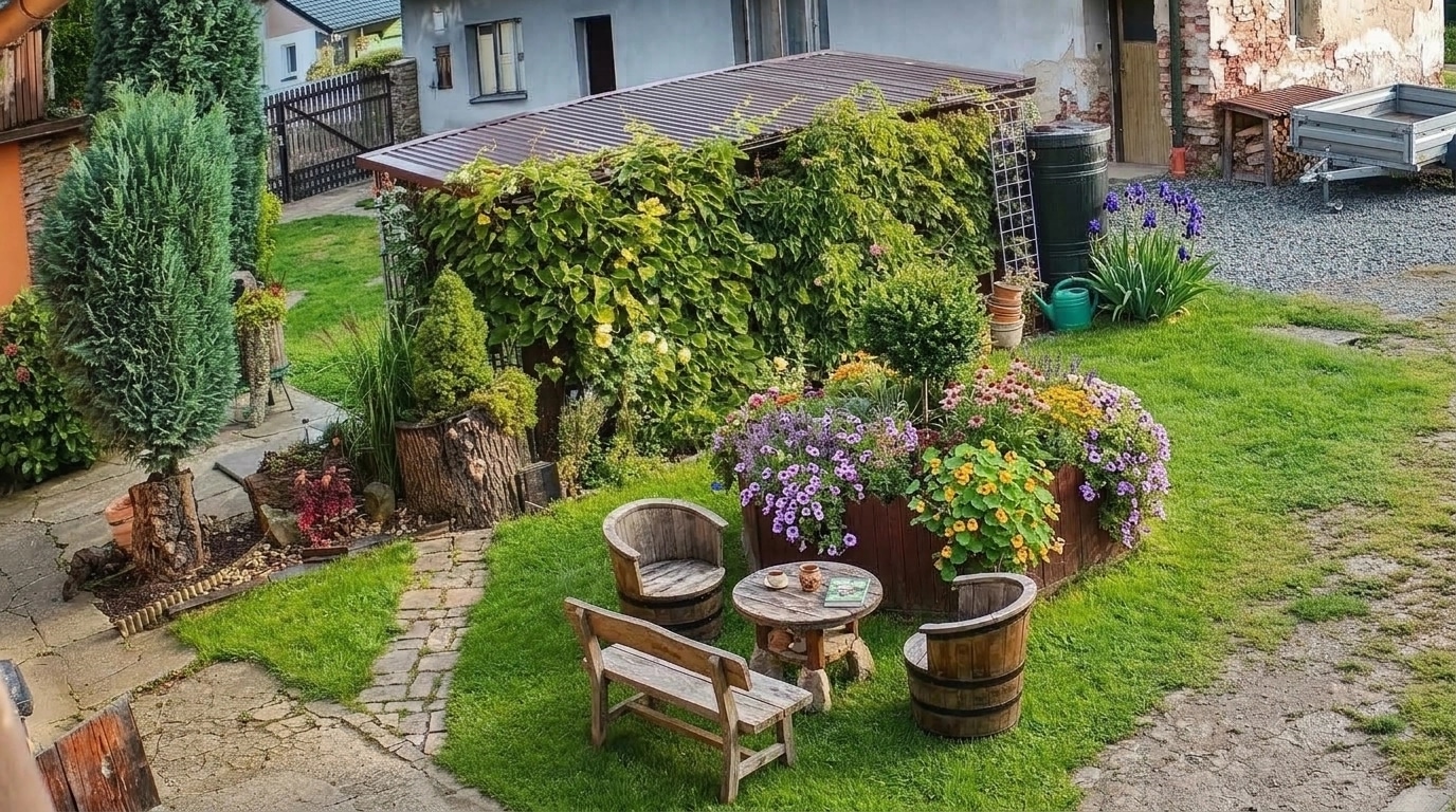 Country Rustic Garden Yard design — yard photo by GenRoom AI