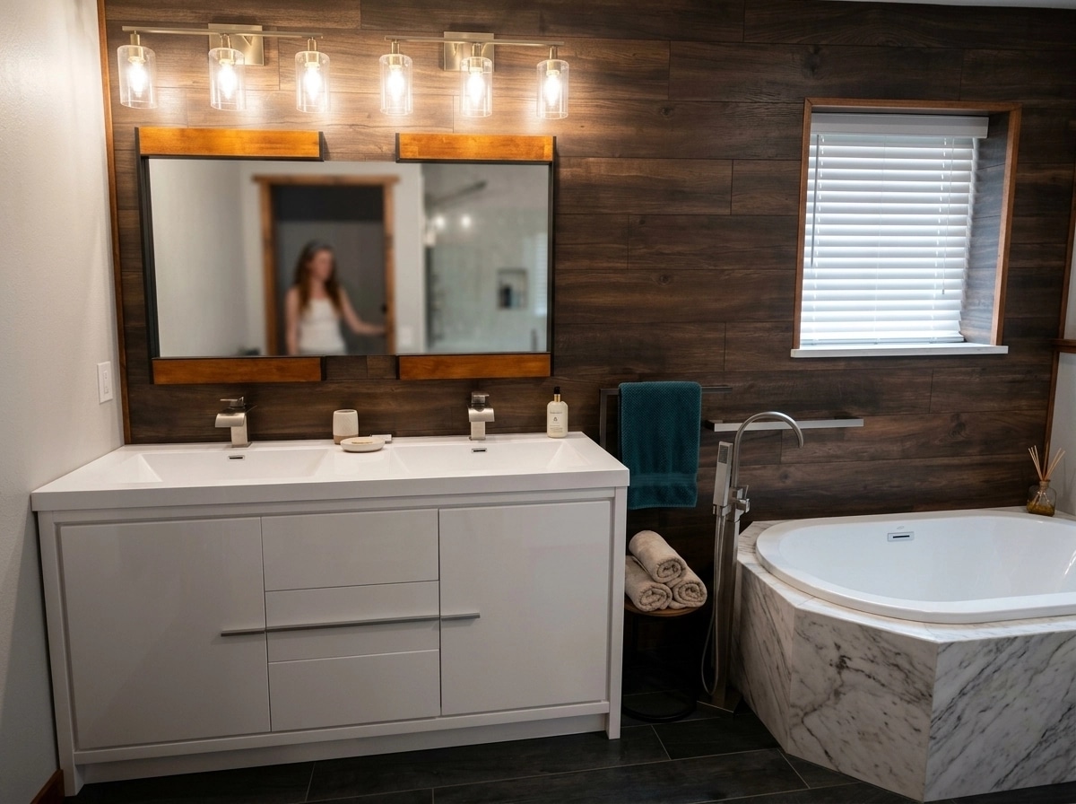 Bathroom interior in Contemporary style — photo by GenRoom AI