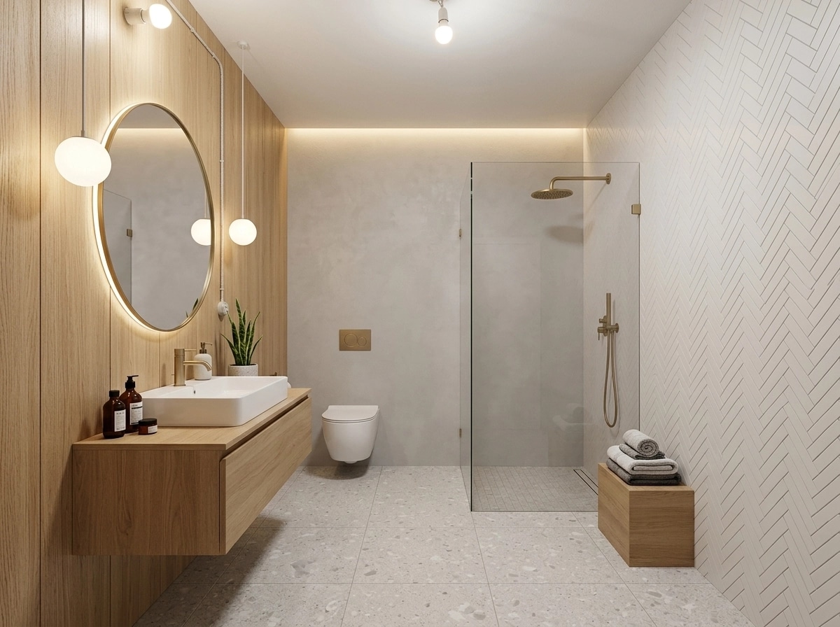 Bathroom interior in Scandinavian style — photo by GenRoom AI