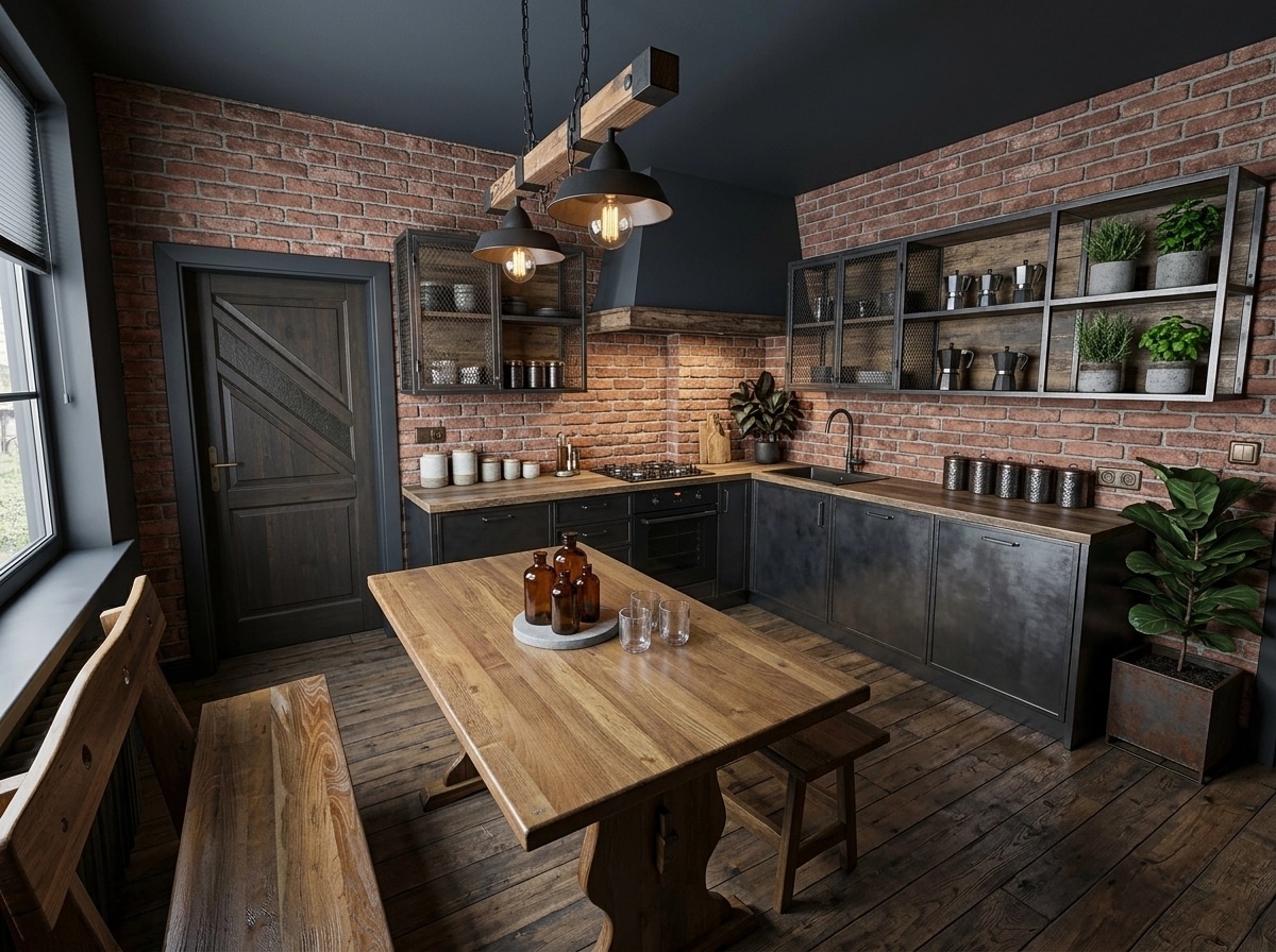 Loft / Industrial المطبخ design — interior photo by GenRoom AI