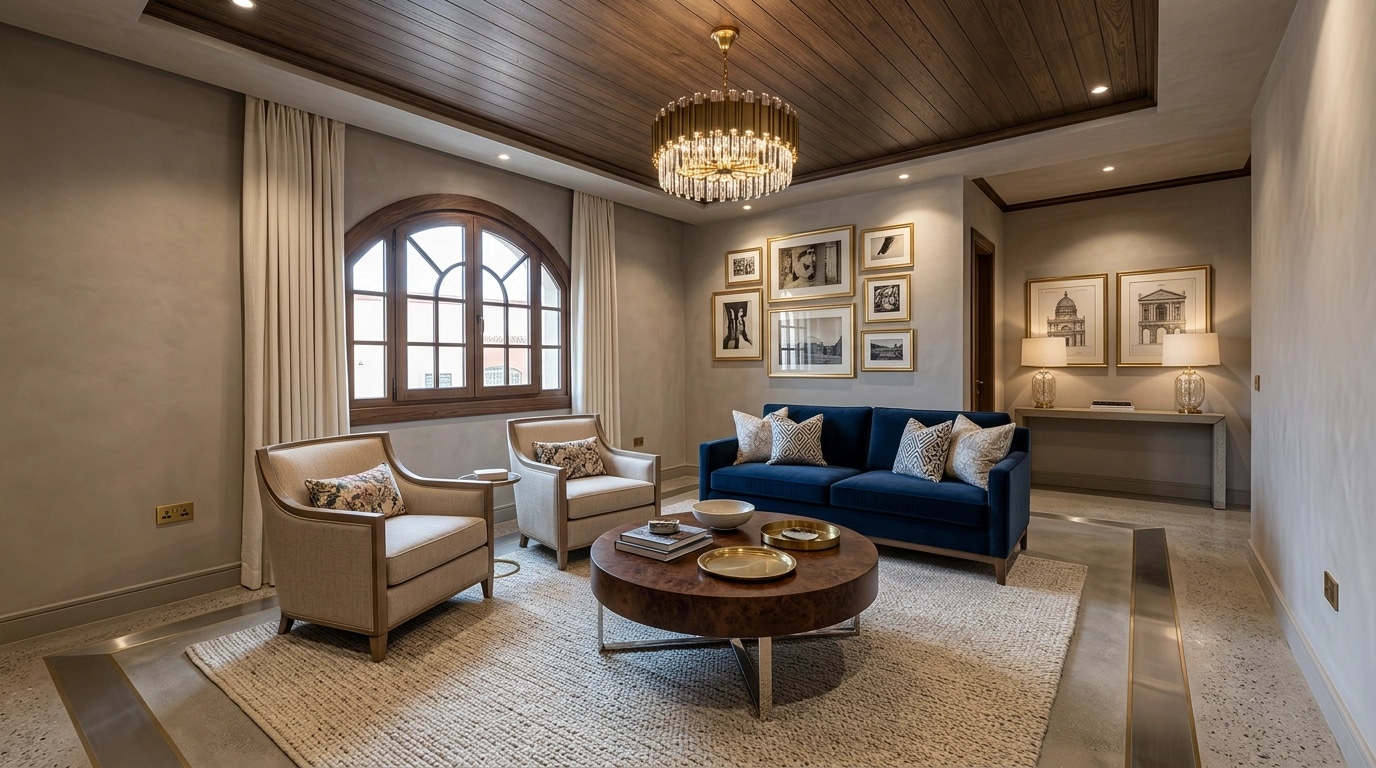Transitional Living Room design — interior photo by GenRoom AI