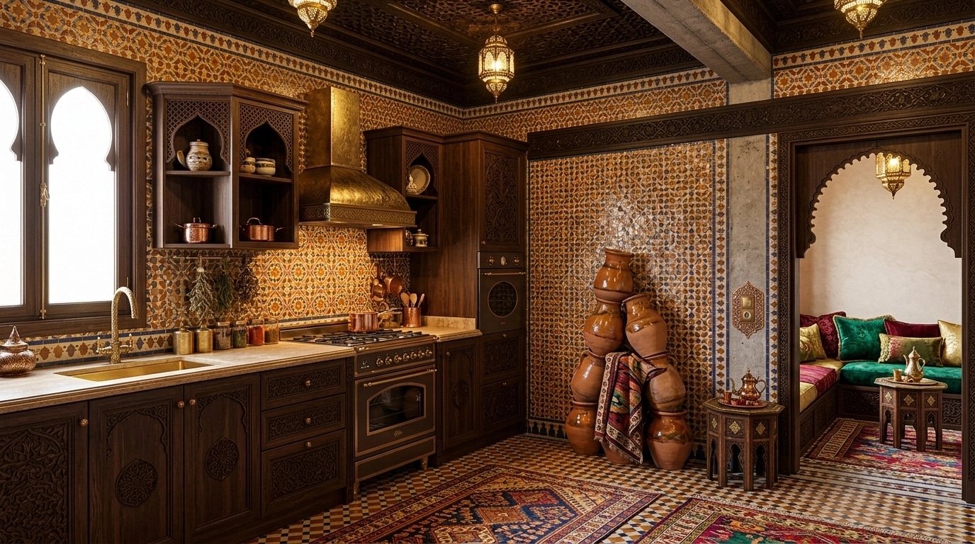 Interior design in Arabian / Moroccan style — Kitchen by GenRoom AI