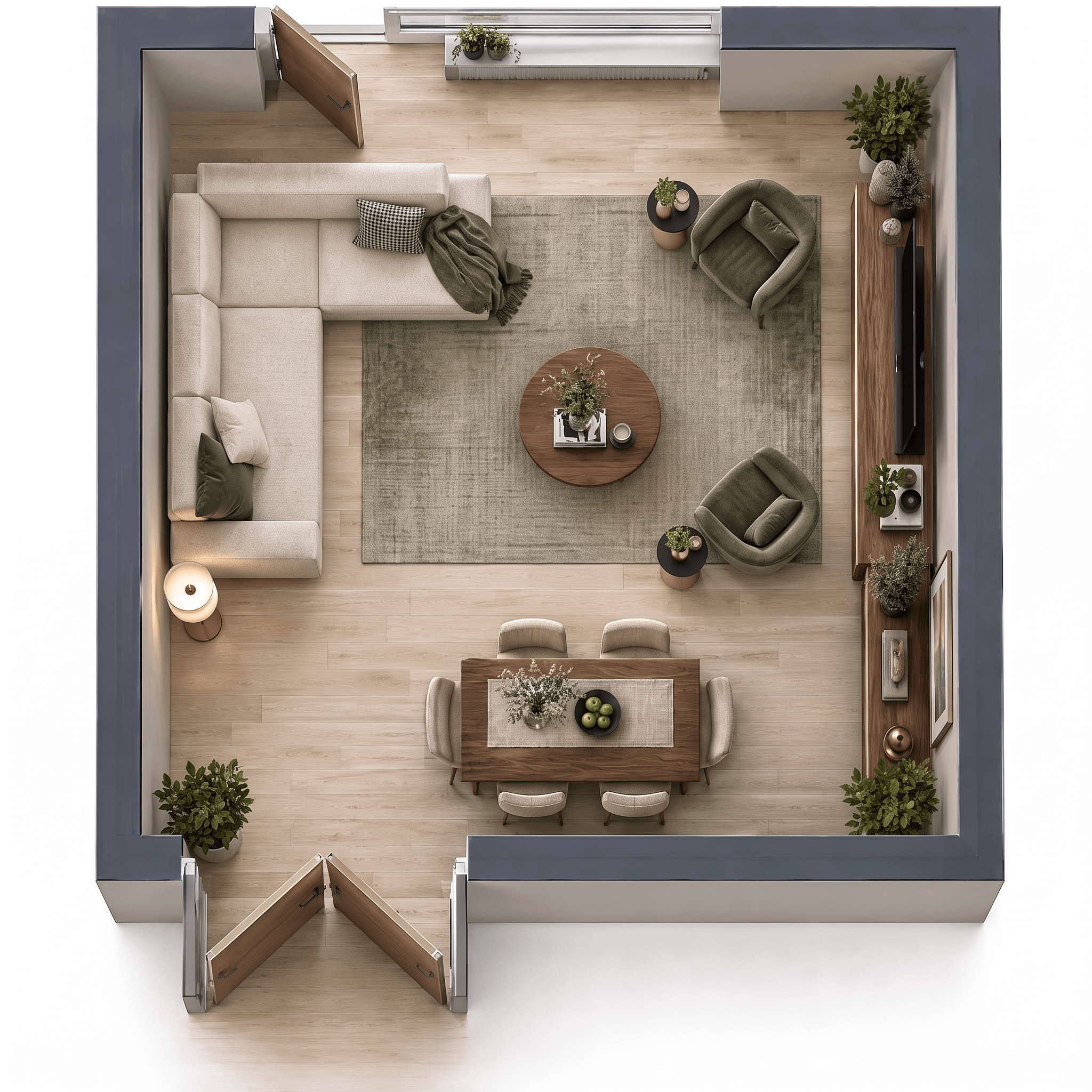 Interior design in Contemporary style — Living Room by GenRoom AI
