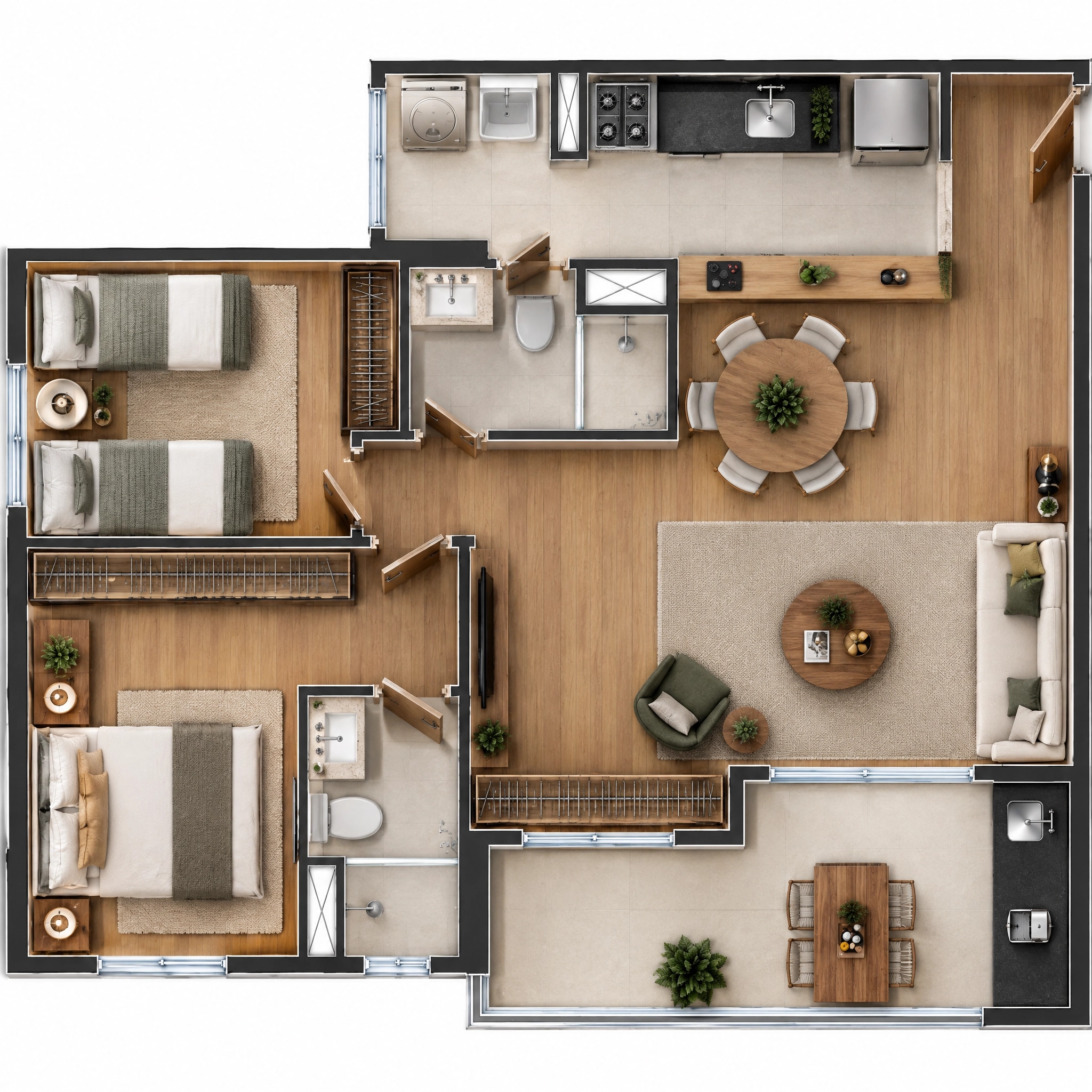 Interior design in Contemporary style — Living Room by GenRoom AI