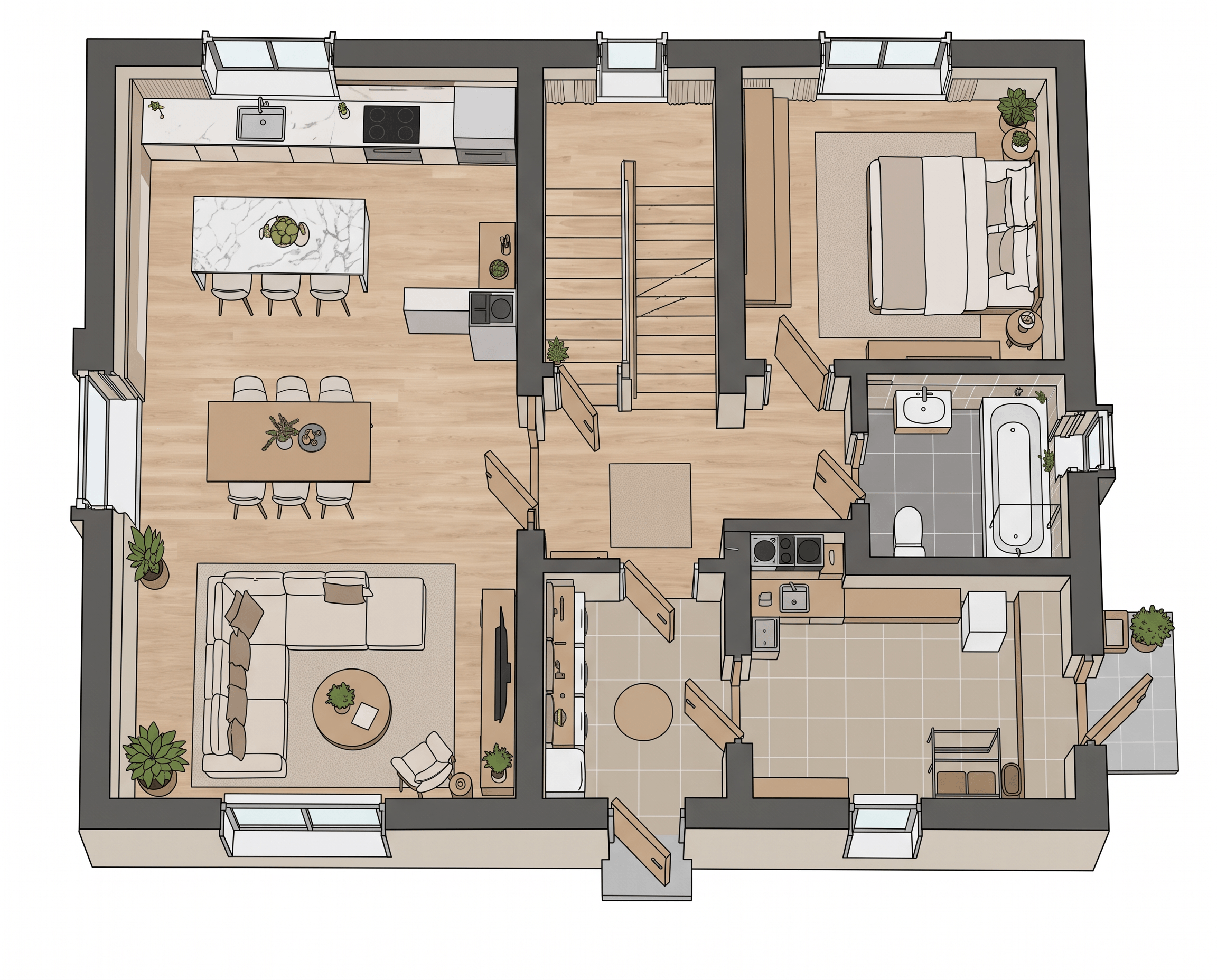 Contemporary Living Room design — interior photo by GenRoom AI