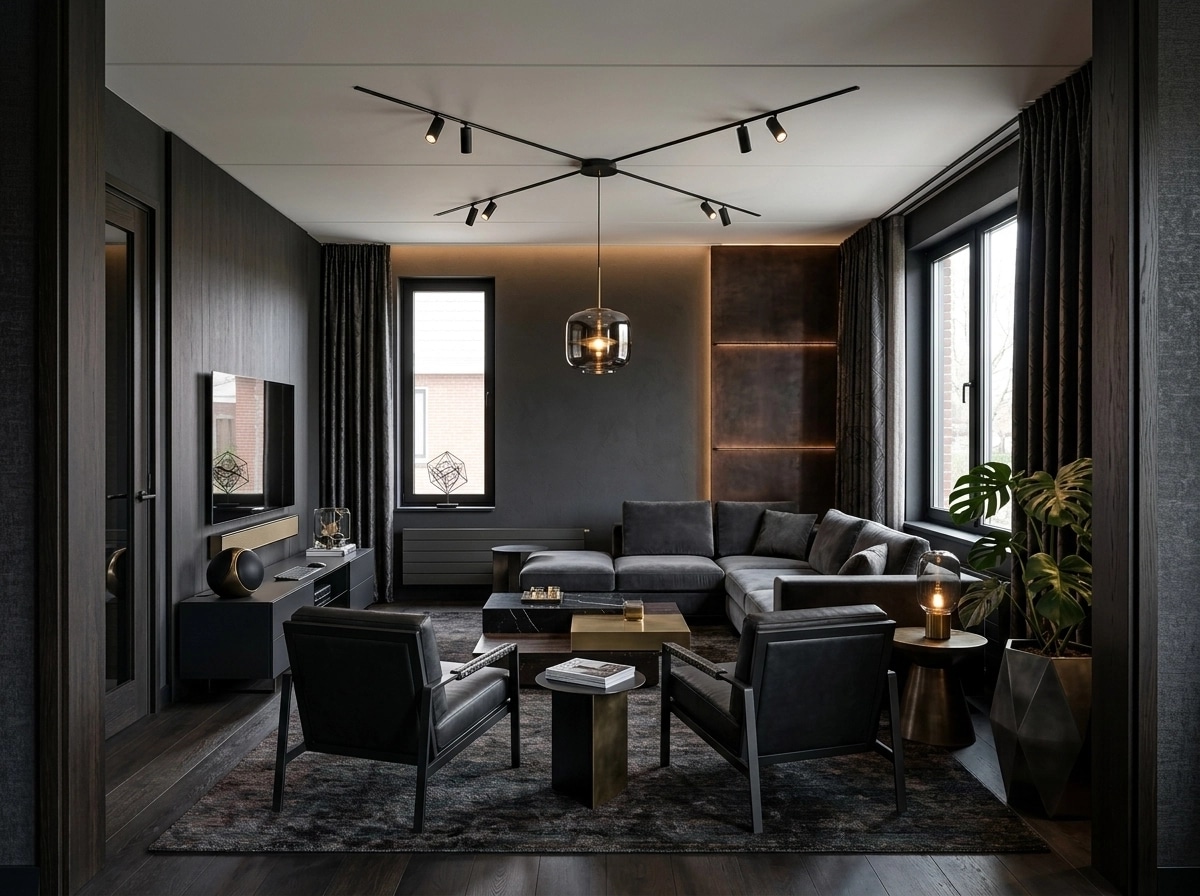 Blacktec Living Room design — interior photo by GenRoom AI