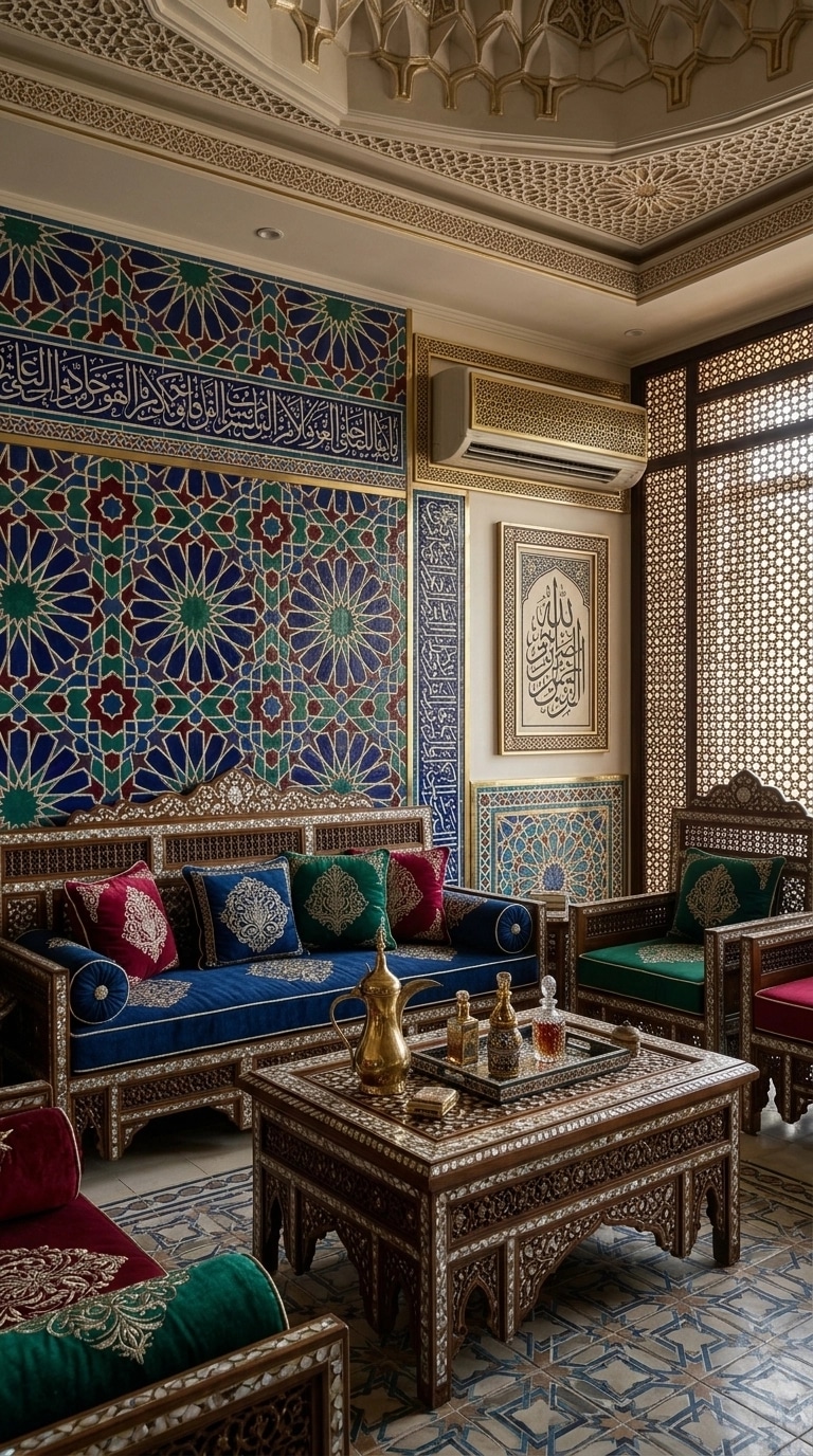 Interior design in Islamic Geometric style — Living Room by GenRoom AI