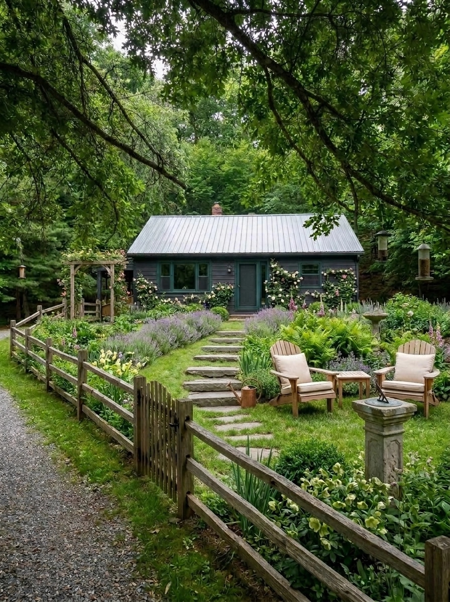 Landscape design in English Cottage Garden style — Yard by GenRoom AI