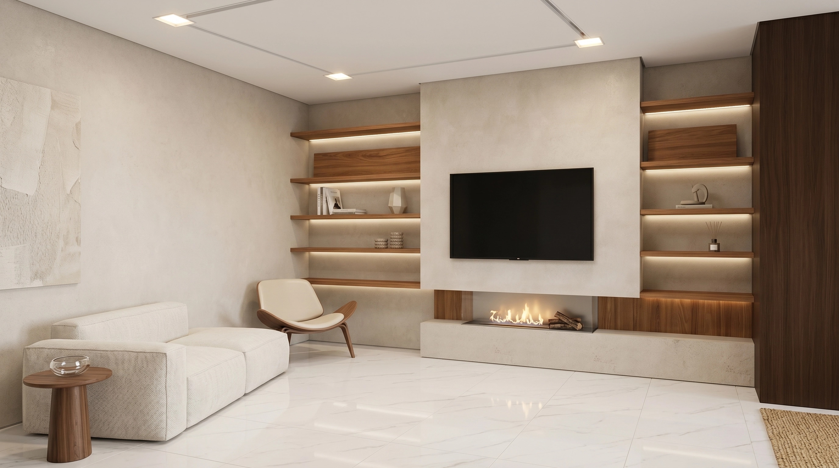 Minimalism Living Room design — interior photo by GenRoom AI