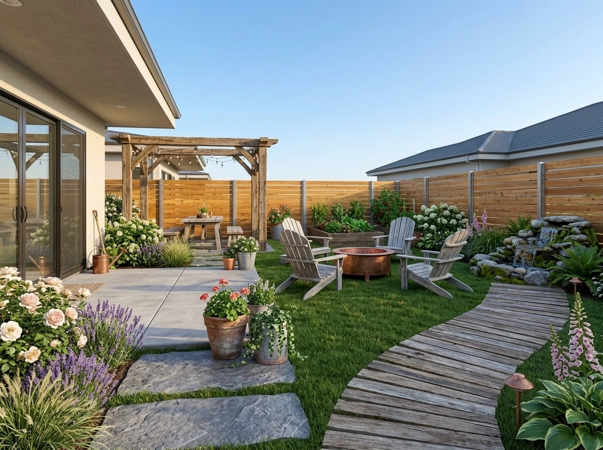 Country Rustic Garden Yard design — yard photo by GenRoom AI
