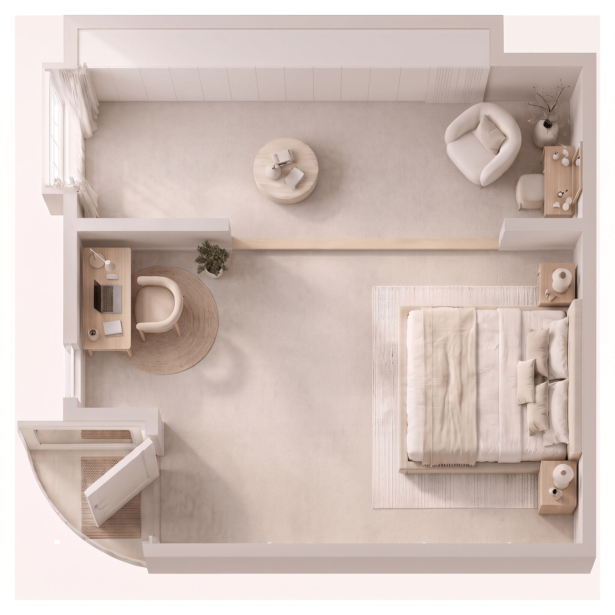 Interior design in Minimalism style — Living Room by GenRoom AI