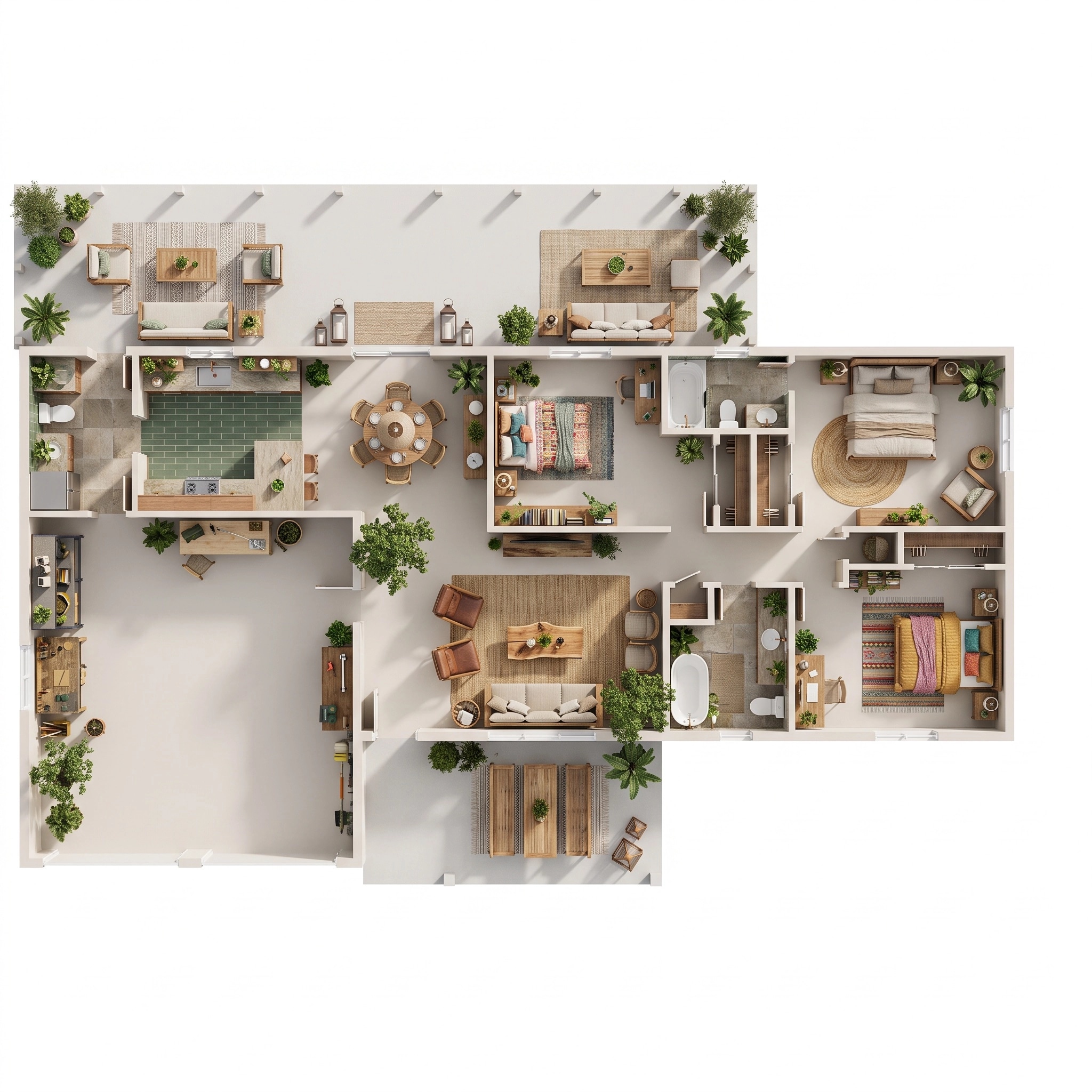 Biophilic Living Room design — interior photo by GenRoom AI
