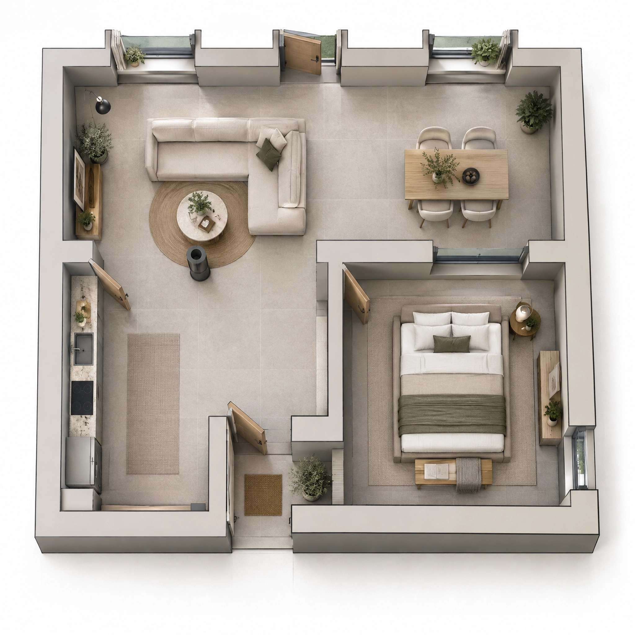 Interior design in Minimalism style — Living Room by GenRoom AI