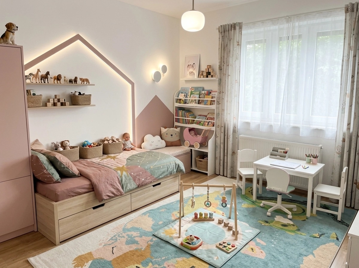 Contemporary Kids Room design — interior photo by GenRoom AI