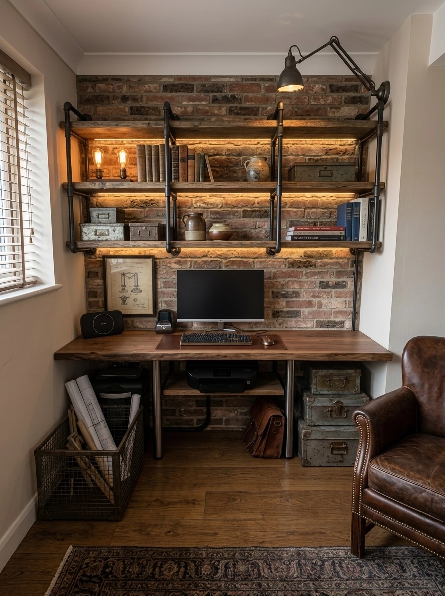 Интерьер дизайны Loft / Industrial стилінде — GenRoom AI жасаған other