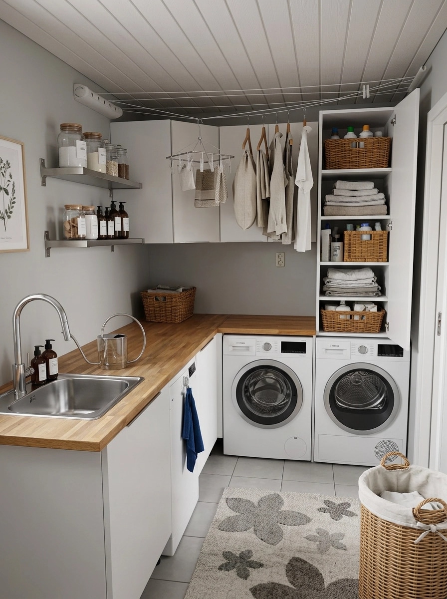Interior design in Scandinavian style — laundry by GenRoom AI