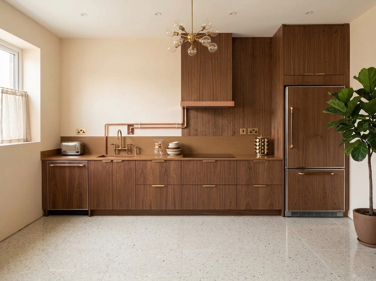 Kitchen interior in Mid-Century Modern style — photo by GenRoom AI