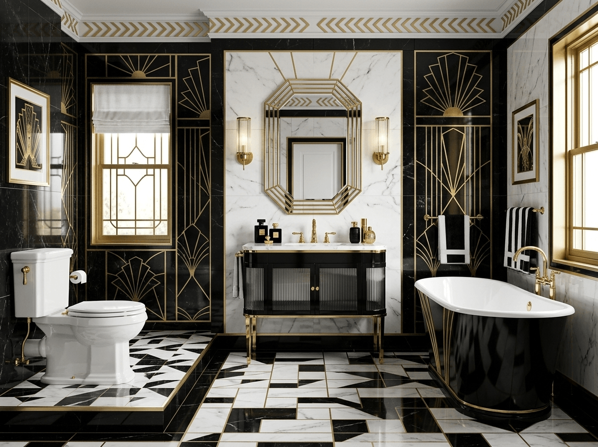 Interior design in Art Deco style — Bathroom by GenRoom AI