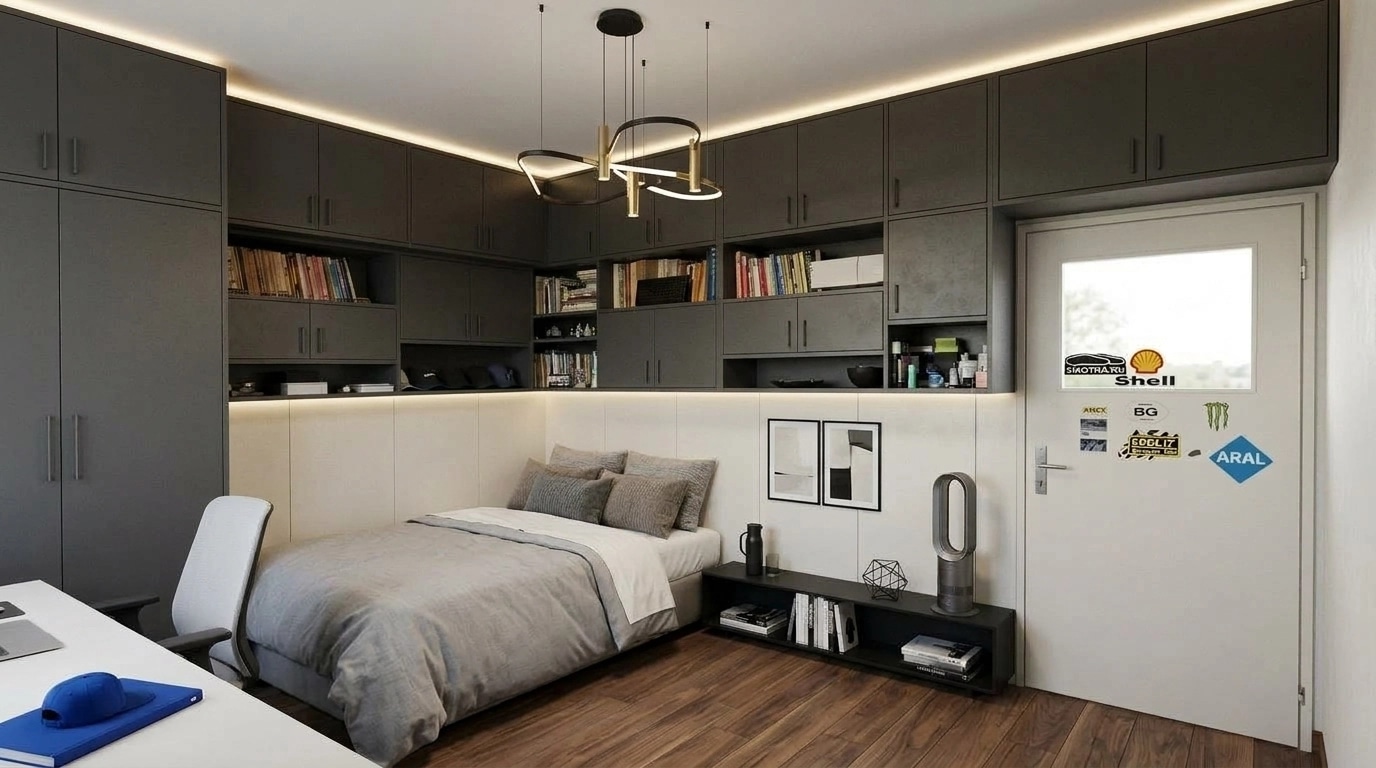 Contemporary Bedroom design — interior photo by GenRoom AI