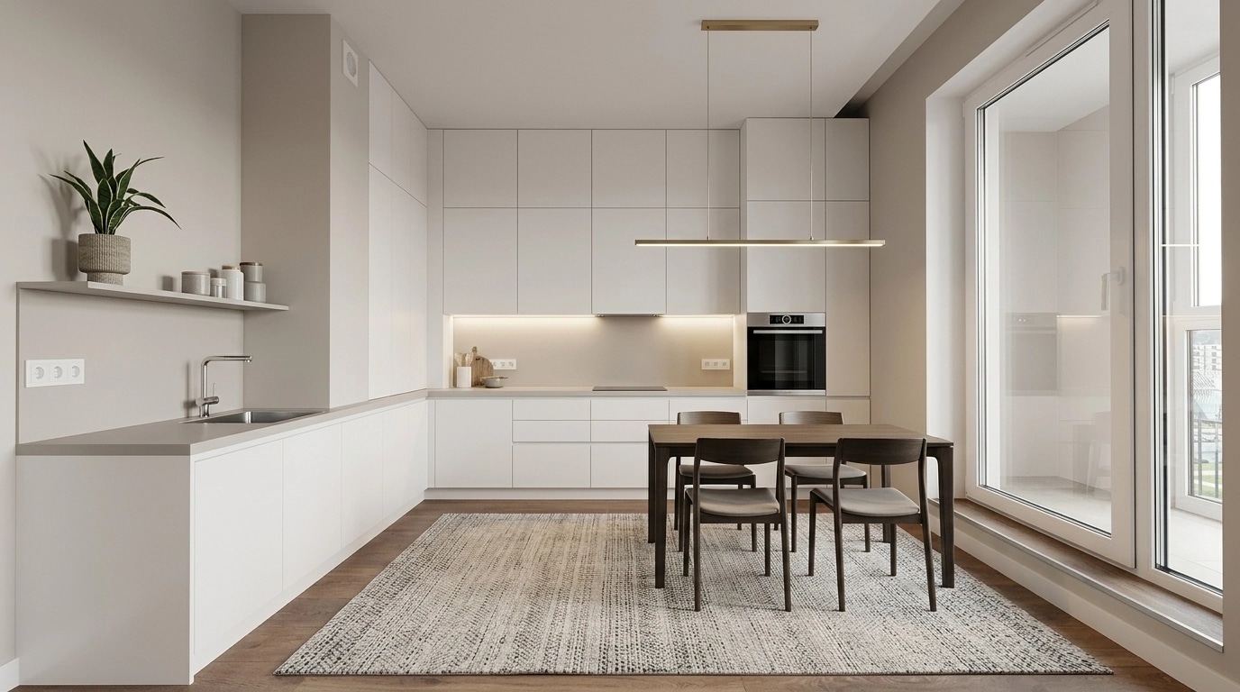 Minimalism Kitchen design — interior photo by GenRoom AI