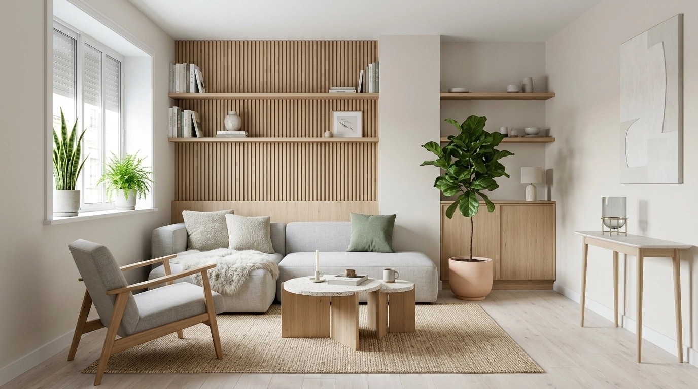 Interior design in Scandinavian style — Living Room by GenRoom AI