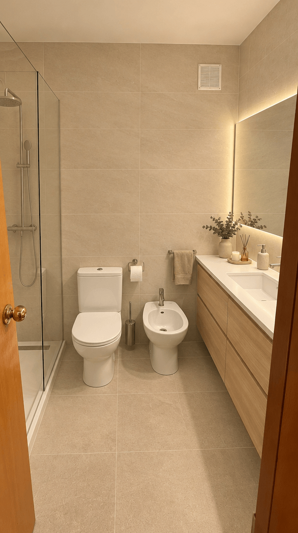 Minimalism Bathroom design — interior photo by GenRoom AI