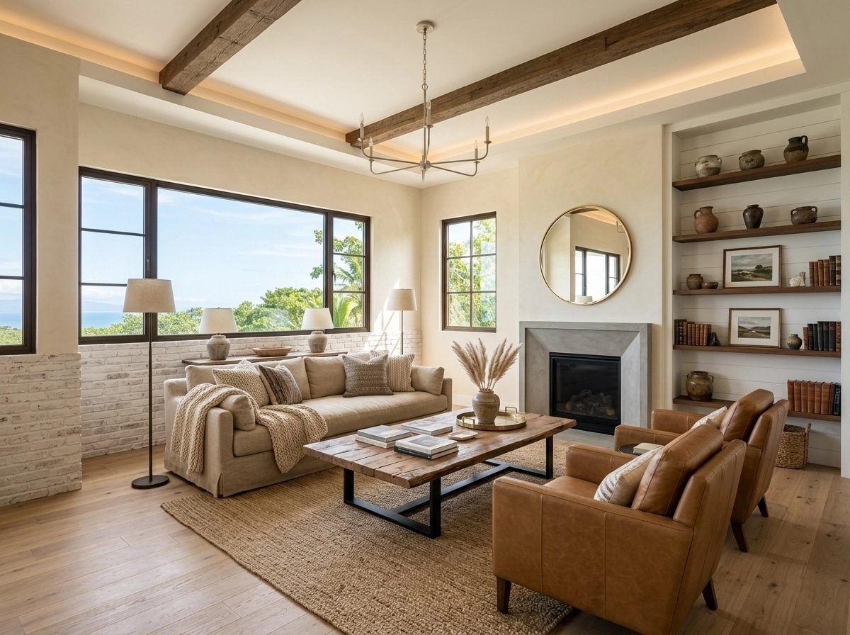 Modern Farmhouse Living Room design — interior photo by GenRoom AI