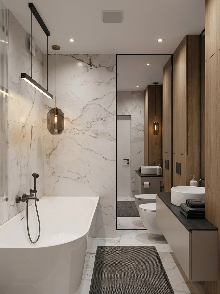 Bathroom interior in Contemporary style — photo by GenRoom AI