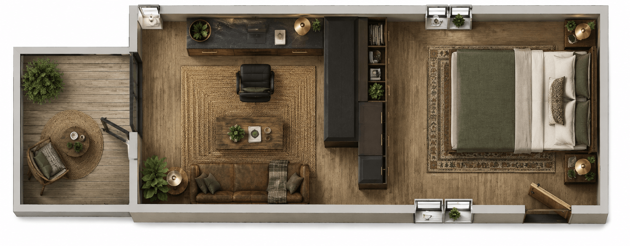 Interior design in Rustic style — Living Room by GenRoom AI